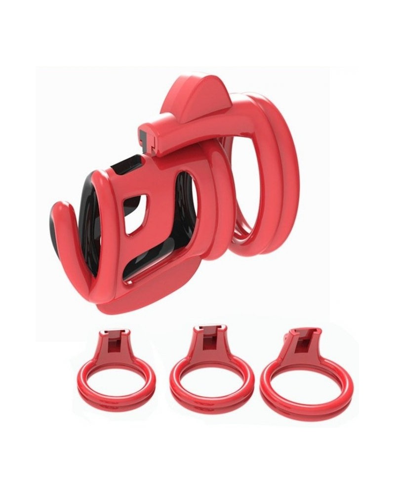 Cage De Chastet Cock Cuff X Cm Rouge Noir Pas Cher La Bout