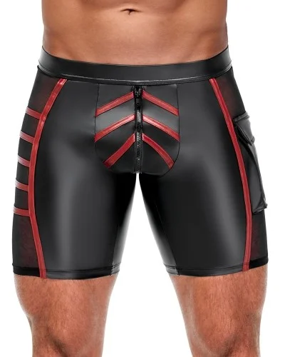 Short avec zip Ormeto Noir-Rouge sextoys et accessoires sur La Boutique du Hard