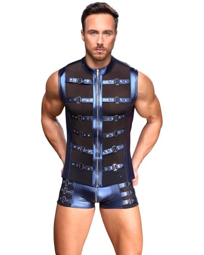 Boxer avec zip Eclino Bleu métallisé sextoys et accessoires sur La Boutique du Hard