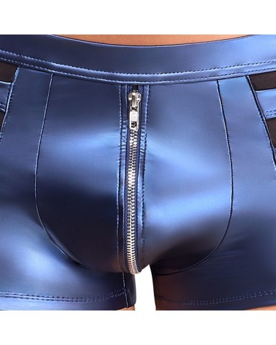 Boxer avec zip Eclino Bleu métallisé sextoys et accessoires sur La Boutique du Hard