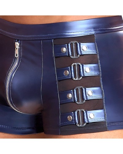 Boxer avec zip Eclino Bleu métallisé sextoys et accessoires sur La Boutique du Hard