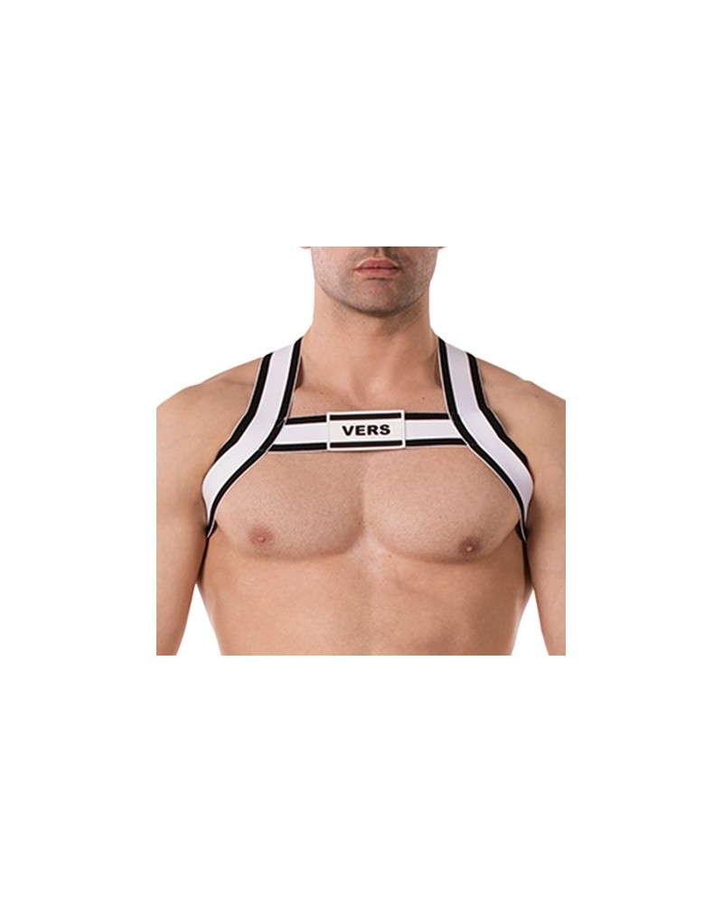 Harnais √©lastique Vers Noir-Blanc sextoys et accessoires sur La Boutique du Hard