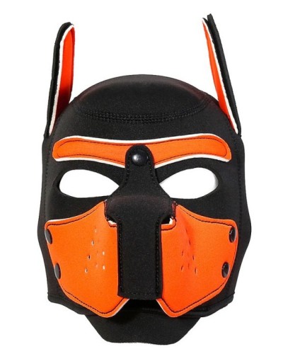 Cagoule Enjoy Puppy Noir-Orange sextoys et accessoires sur La Boutique du Hard