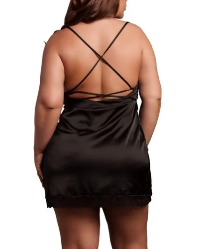 Robe Fendue Grande Taille Krystal Noir sextoys et accessoires sur La Boutique du Hard