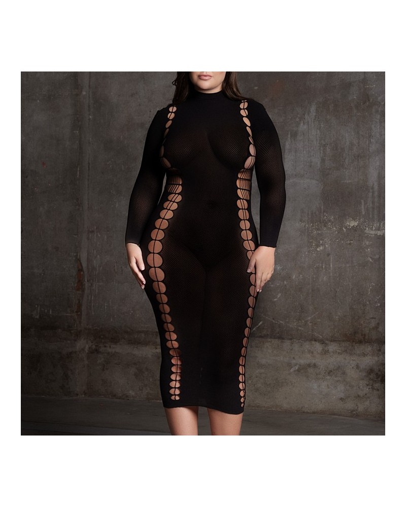 Robe Longue à Col Roulé Grande taille Carme Noir sextoys et accessoires sur La Boutique du Hard