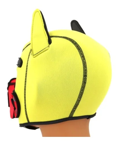 Cagoule Puppy Fox Néoprène Jaune-Rouge sextoys et accessoires sur La Boutique du Hard