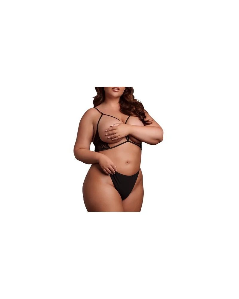 Soutien-gorge Triangle Ouvert Grande Taille Charma Noir sextoys et accessoires sur La Boutique du Hard