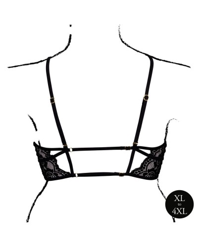 Soutien-gorge Triangle Ouvert Grande Taille Charma Noir sextoys et accessoires sur La Boutique du Hard