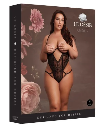 Body Dentelle Grande Taille Sandra Noir sextoys et accessoires sur La Boutique du Hard