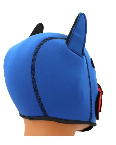 Cagoule Puppy Fox Néoprène Bleu-Rouge sextoys et accessoires sur La Boutique du Hard