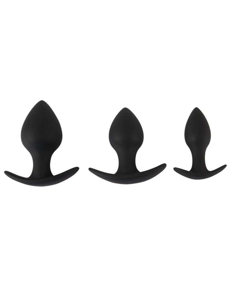 Lot de 3 plugs lestés Trainer Weight Noirs sextoys et accessoires sur La Boutique du Hard