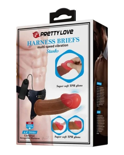 Gode Ceinture Creux Vibrant Starks 15.5 x 4.5cm Marron sextoys et accessoires sur La Boutique du Hard