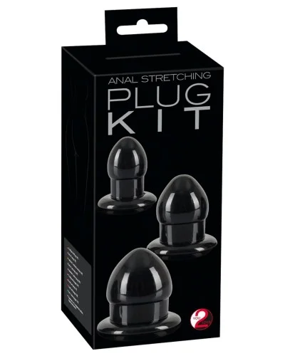 Pack de 3 Plugs Mini fat noirs pas cher