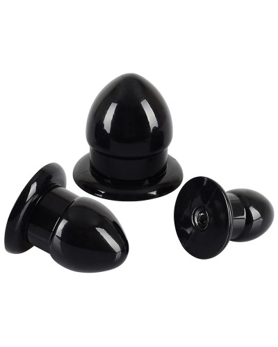 Pack de 3 Plugs Mini fat noirs pas cher