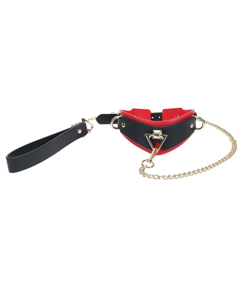 Collier-Laisse Milan Noir et Rouge sextoys et accessoires sur La Boutique du Hard
