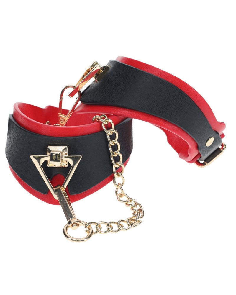 Menottes de Chevilles Milan Noir et Rouge sextoys et accessoires sur La Boutique du Hard