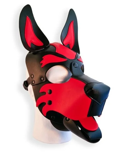 Cagoule Puppy Hood Noire et Rouge sextoys et accessoires sur La Boutique du Hard