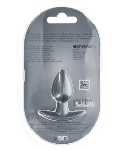 Plug Metally S 5 x 2.7cm Gris sextoys et accessoires sur La Boutique du Hard
