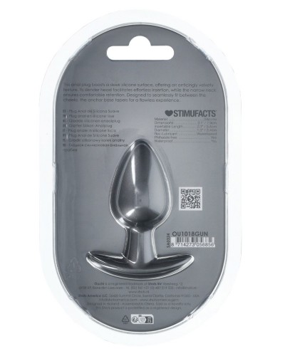 Plug Metally M 6.5 x 3.3cm Gris sextoys et accessoires sur La Boutique du Hard