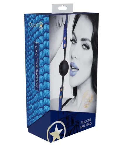 Bâillon-Boule Florence 41mm Bleu sextoys et accessoires sur La Boutique du Hard