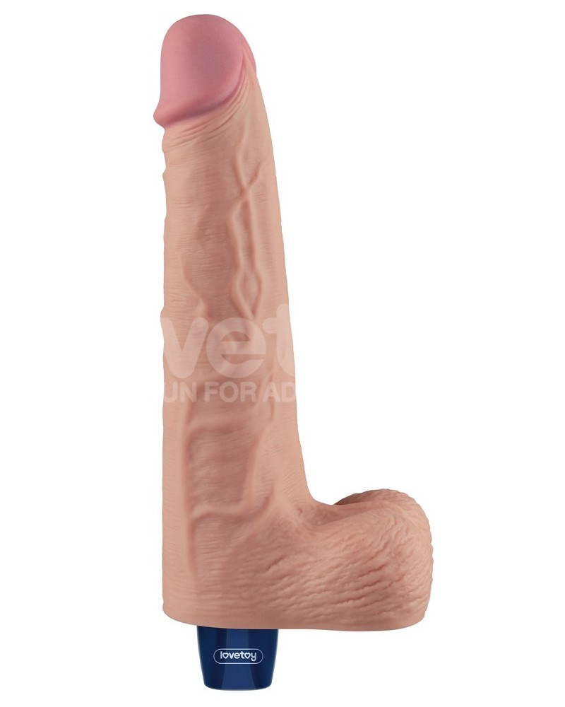 Gode Vibrant avec Bourses Softee 19 x 5.3cm Chair sextoys et accessoires sur La Boutique du Hard