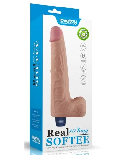 Gode Vibrant avec Bourses Softee 19 x 5.3cm Chair sextoys et accessoires sur La Boutique du Hard