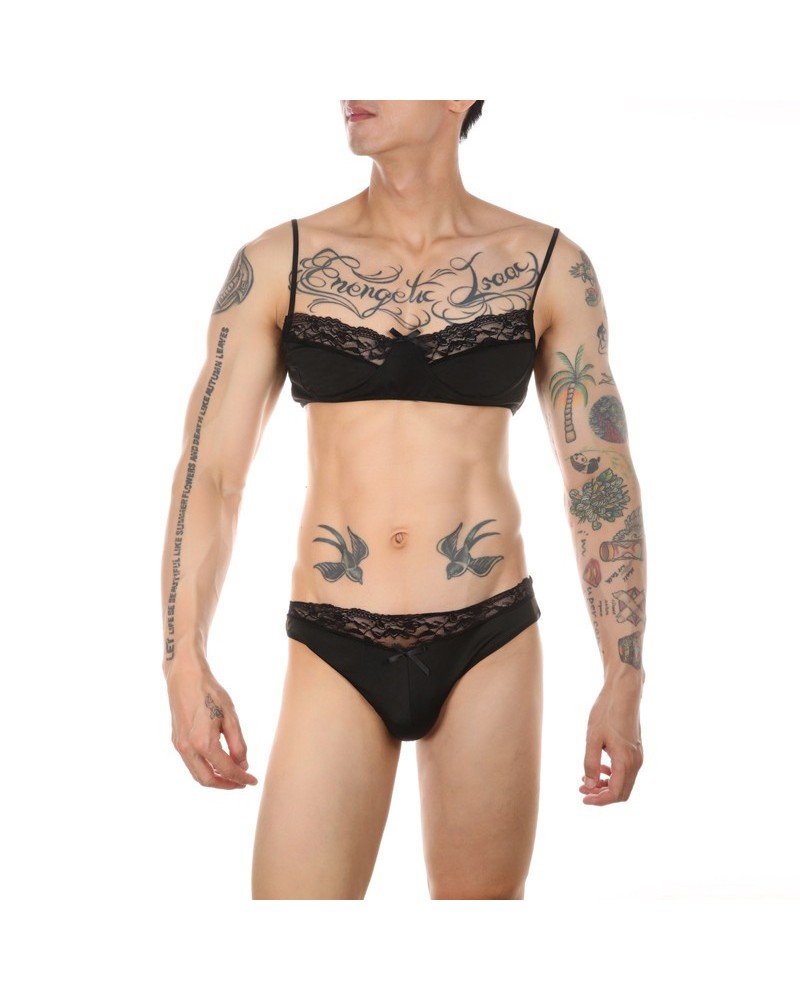 Ensemble Slip et Bra Tarmina Noir sextoys et accessoires sur La Boutique du Hard
