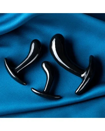 Kit de 3 Plugs Curved Three 11 x 3.5cm Noir sextoys et accessoires sur La Boutique du Hard