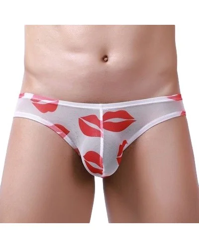 Slip sexy Kiss Lips Blanc sextoys et accessoires sur La Boutique du Hard