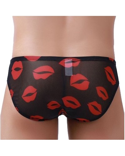 Slip sexy Kiss Lips Noir sextoys et accessoires sur La Boutique du Hard