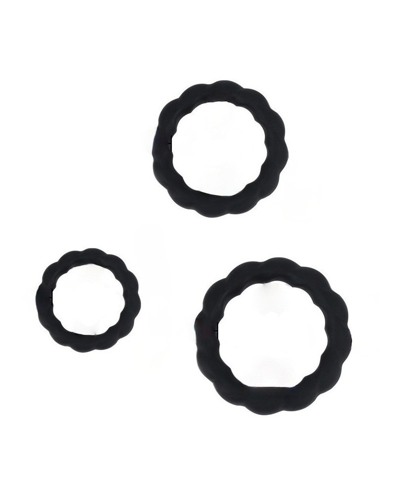Lot de 3 Cockrings Tortick Noirs sextoys et accessoires sur La Boutique du Hard