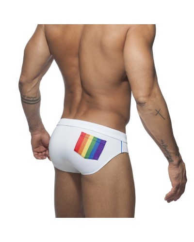 Slip de bain RAINBOW SWIM Blanc sextoys et accessoires sur La Boutique du Hard