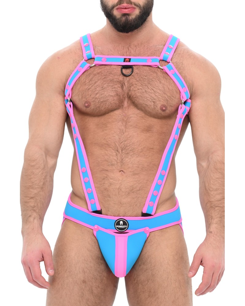Ensemble Jock et harnais ARMY Bleu-Rose sextoys et accessoires sur La Boutique du Hard