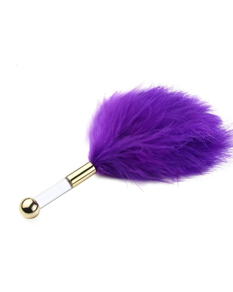 Plumeau Golden Clear 15cm Violet sextoys et accessoires sur La Boutique du Hard