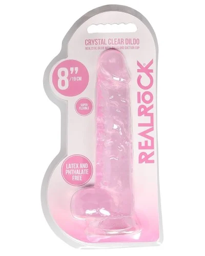 Gode Crystal Clear 16 x 4cm Rose sextoys et accessoires sur La Boutique du Hard