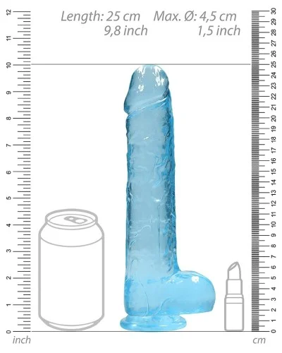 Gode Crystal Clear 19 x 4.5cm Bleu sextoys et accessoires sur La Boutique du Hard