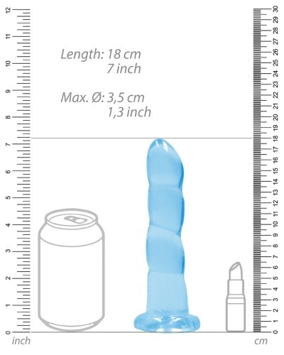 Gode Twist Crystal RealRock 16 x 4cm Bleu sextoys et accessoires sur La Boutique du Hard