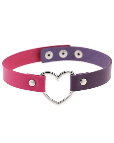 Ras de cou Heart Duo Rose-Violet sextoys et accessoires sur La Boutique du Hard