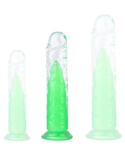 Gode transparent Jellis M 18 x 3.8cm Vert sextoys et accessoires sur La Boutique du Hard