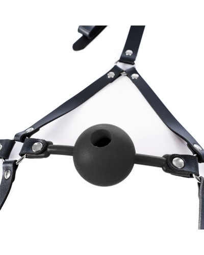 Bâillon-Boule percé Enjoy Wax 49mm Noir sextoys et accessoires sur La Boutique du Hard