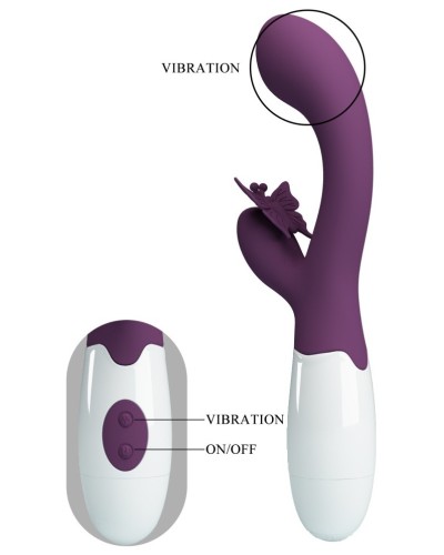 Vibro Rabbit Butterfly Kiss 10 x 3.1cm sextoys et accessoires sur La Boutique du Hard