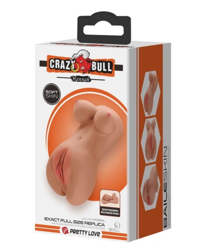 Masturbateur Pussy Crazy Bull Hannah 2 Entrées Marron sextoys et accessoires sur La Boutique du Hard