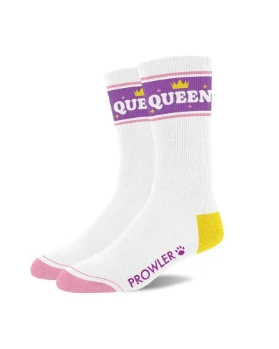 Chaussettes Queen Blanc-Violet-Jaune sextoys et accessoires sur La Boutique du Hard