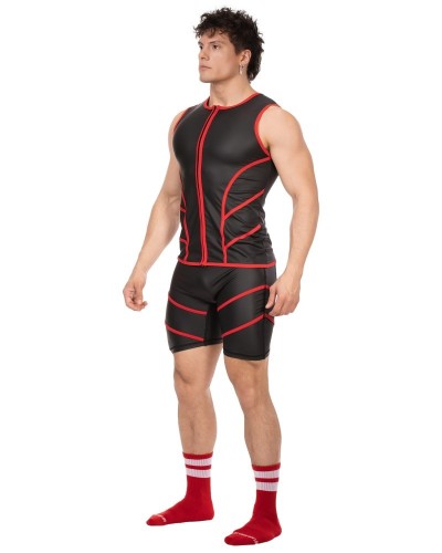 Veste sans manche Robin Noir-Rouge sextoys et accessoires sur La Boutique du Hard