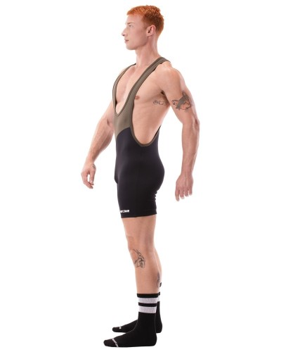 Body Singlet Luckenwalde Kaki-Noir-Blanc sextoys et accessoires sur La Boutique du Hard