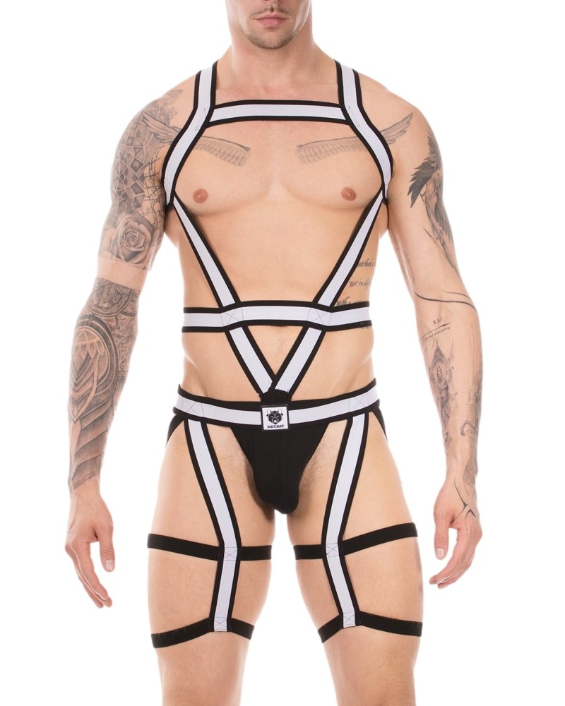 Ensemble Harnais Duo Javed Noir-Blanc sextoys et accessoires sur La Boutique du Hard