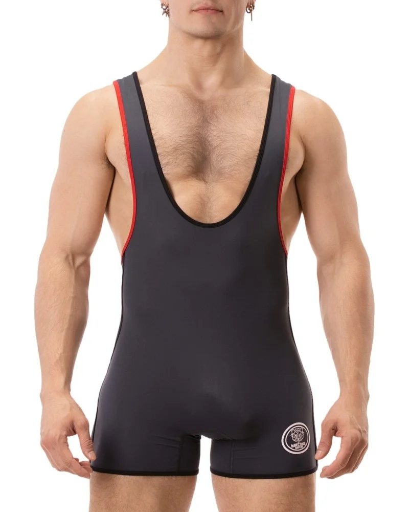 Combi Singlet Allan Anthracite-Rouge sextoys et accessoires sur La Boutique du Hard