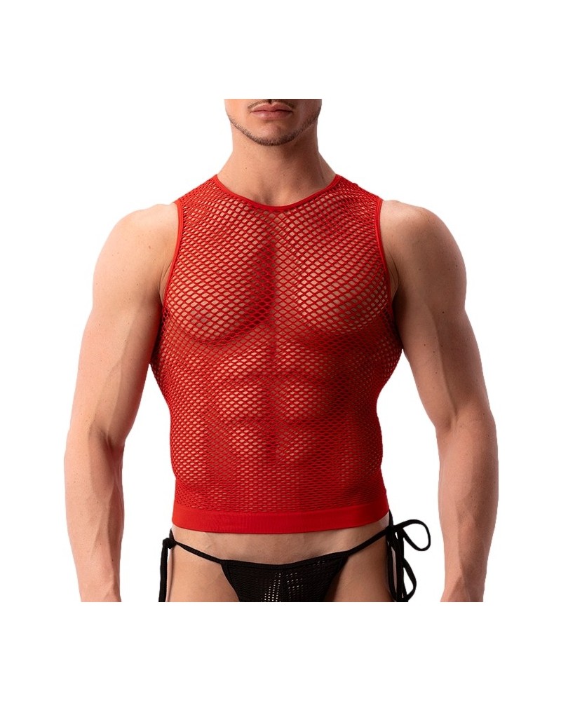 Débardeur Filet Stefano Rouge sextoys et accessoires sur La Boutique du Hard