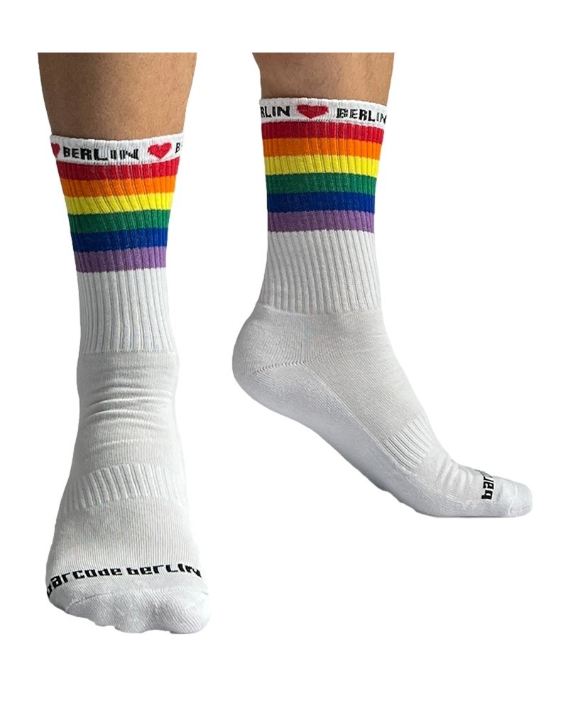 Chaussettes blanches Pride Love Berlin sextoys et accessoires sur La Boutique du Hard