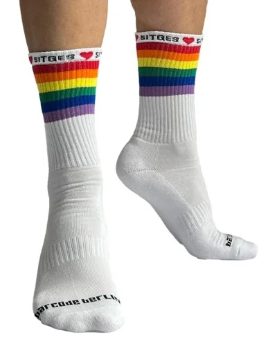 Chaussettes blanches Pride Love Sitges sextoys et accessoires sur La Boutique du Hard